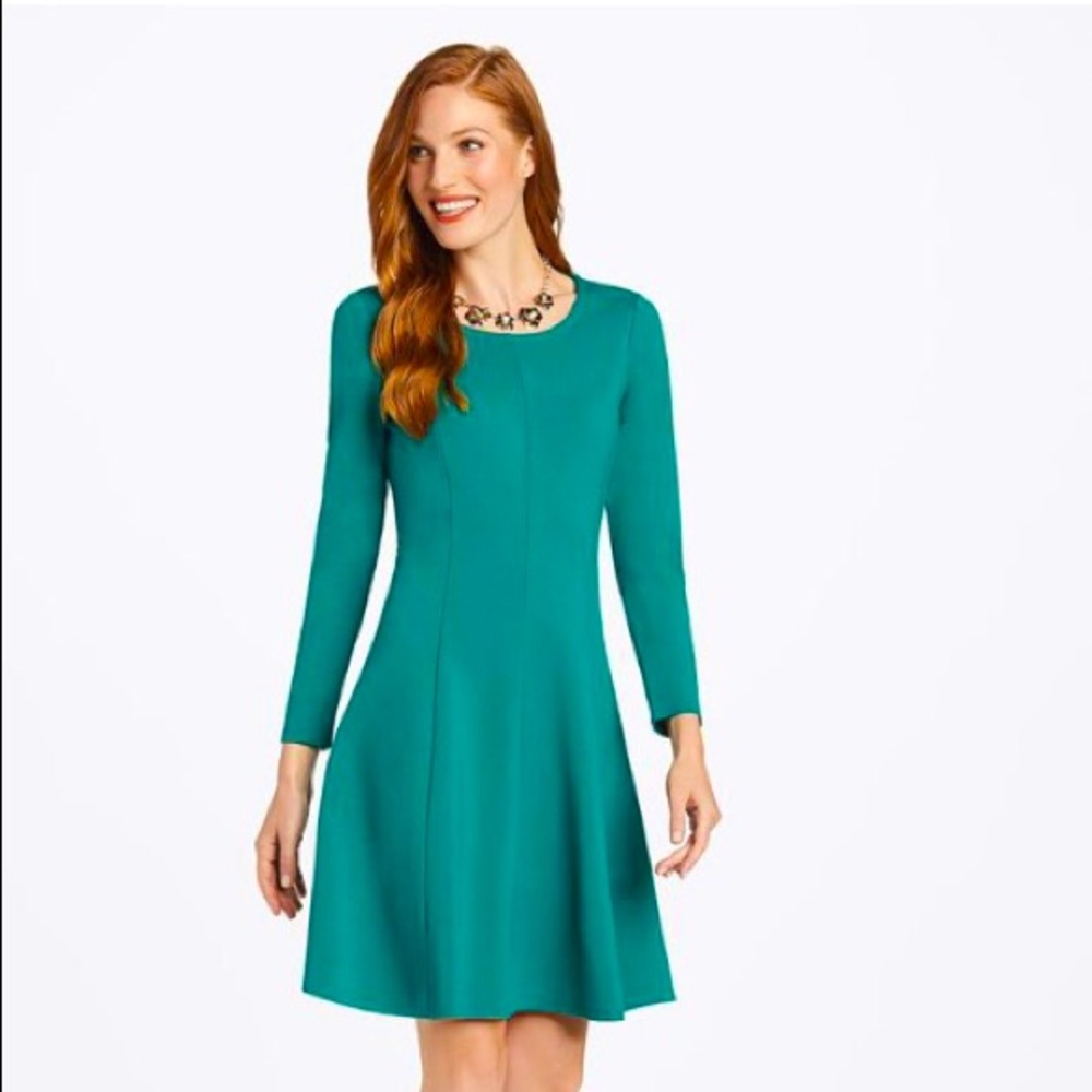 Draper James Pine Green Ponte Knit Dress